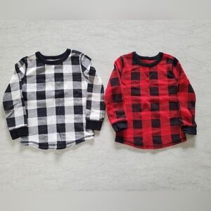Two Old Navy Buffalo Plaid Longsleeve Thermal Shirts Size 4T